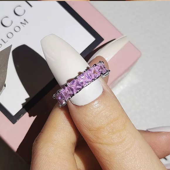 kate spade Jewelry - Baby pink ring eternity diamond jewels band wedding cute finger ring shiny